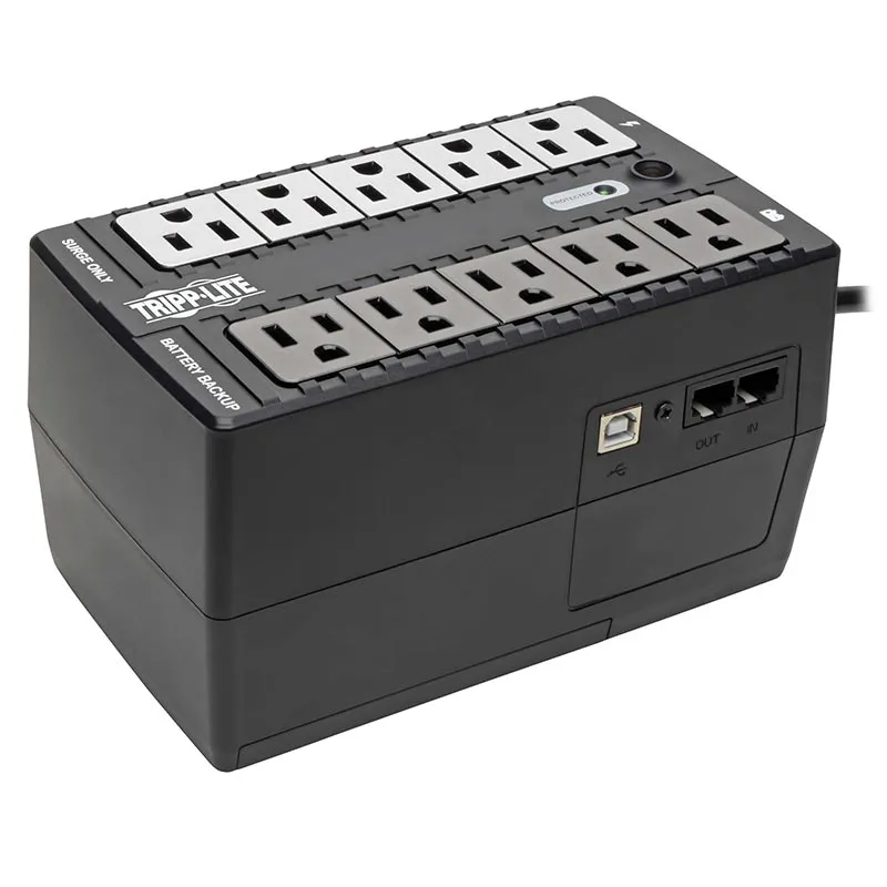 Eaton Tripplite INTERNET600U — Tripp Lite, UPS, 600VA, 120V, 300W, Desktop, Compact, 8 x 5-15R Outlets, USB Port, RJ11