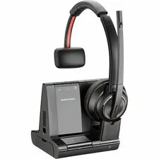 HP HEW 7S445AA — Poly Savi 8210 Office DECT 1920-1930 MHz Single Ear Headset - Mono - USB Type A, RJ-11 - Wired/Wireless - Bluetooth/DECT - 590 ft - 32 Ohm - 20 Hz to 20 kHz - On-ear, Over-the-head - Monaural - Ear-cup - Noise Cancelling Microphone - Black