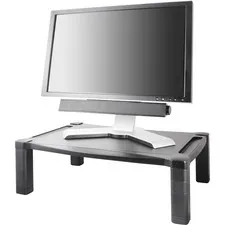 KANTEK KTK MS500 — Kantek Extra-Wide Single-Level Height-Adjustable Monitor Stand - 60 lb Load Capacity - 1 x Shelf(ves) - DepthDesktop - Plastic - Black