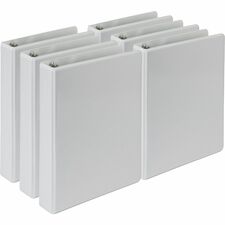 Samsill SAM MP28507 — Samsill View Binder - 1" Binder Capacity - 5 1/2" x 8 1/2" Sheet Size - 3 Ring - Fastener: Round Ring - Pocket: 2, Internal - Poly, Polypropylene, Chipboard - White - Durable, Clear Overlay, Non-glare, PVC-free, Non-stick, Ink-transfer Resistant, Copy Safe, Storage Pocket - 1 Carton