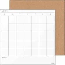 U BRANDS UBR 3889U0001 — U Brands Tile Board Value Pack Frameless Dry-Erase Calendar & Corkboard - 2 / Pack