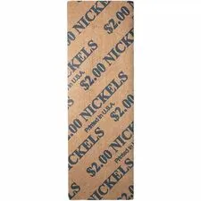 CONTROLTEK CNK 560043 — ControlTek Flat Tubular Coin Wrappers for Quarters - 40 Coins of 5 Denomination - Durable, Crimped, Heavy Duty, Pre-printed - Kraft Paper - Blue - 1000 / Box