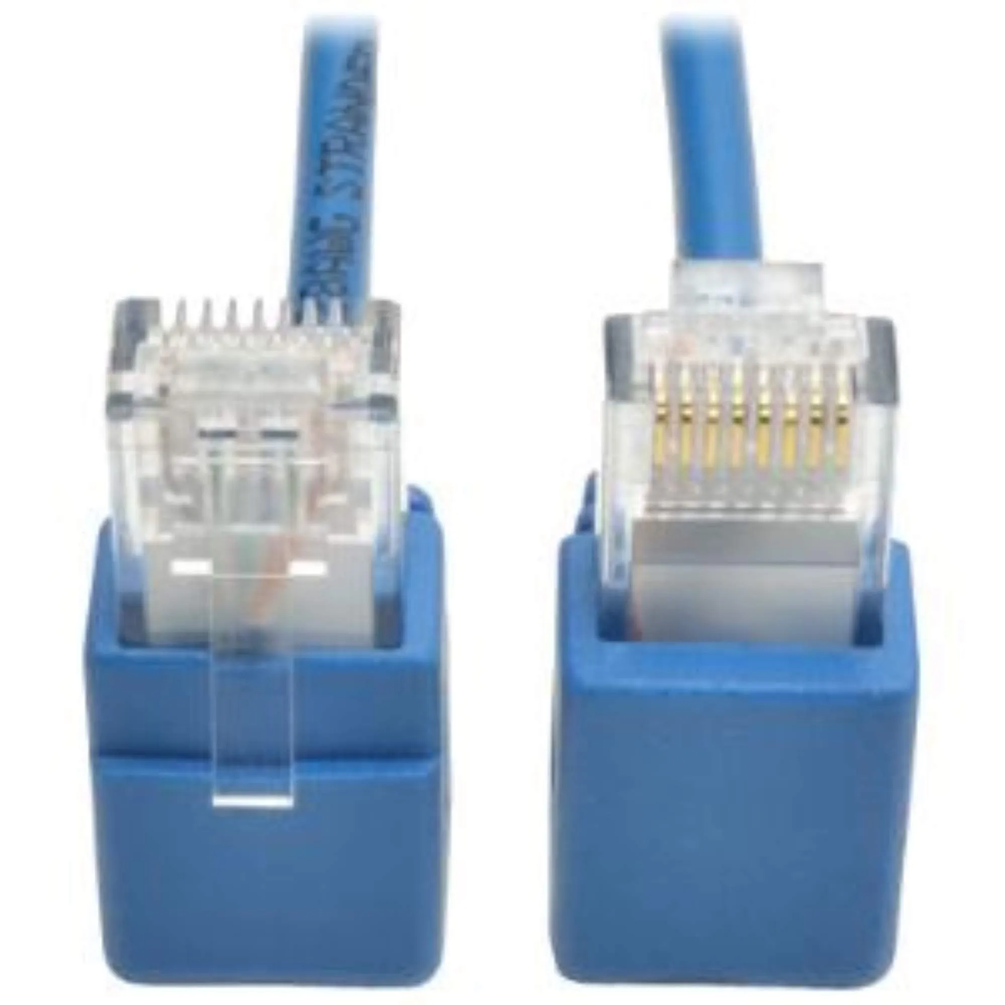 Eaton Tripplite N201-SR1-BL — Tripp Lite Cat6 Gigabit Snagless Molded Slim UTP Patch Cable Right Angle 1ft.