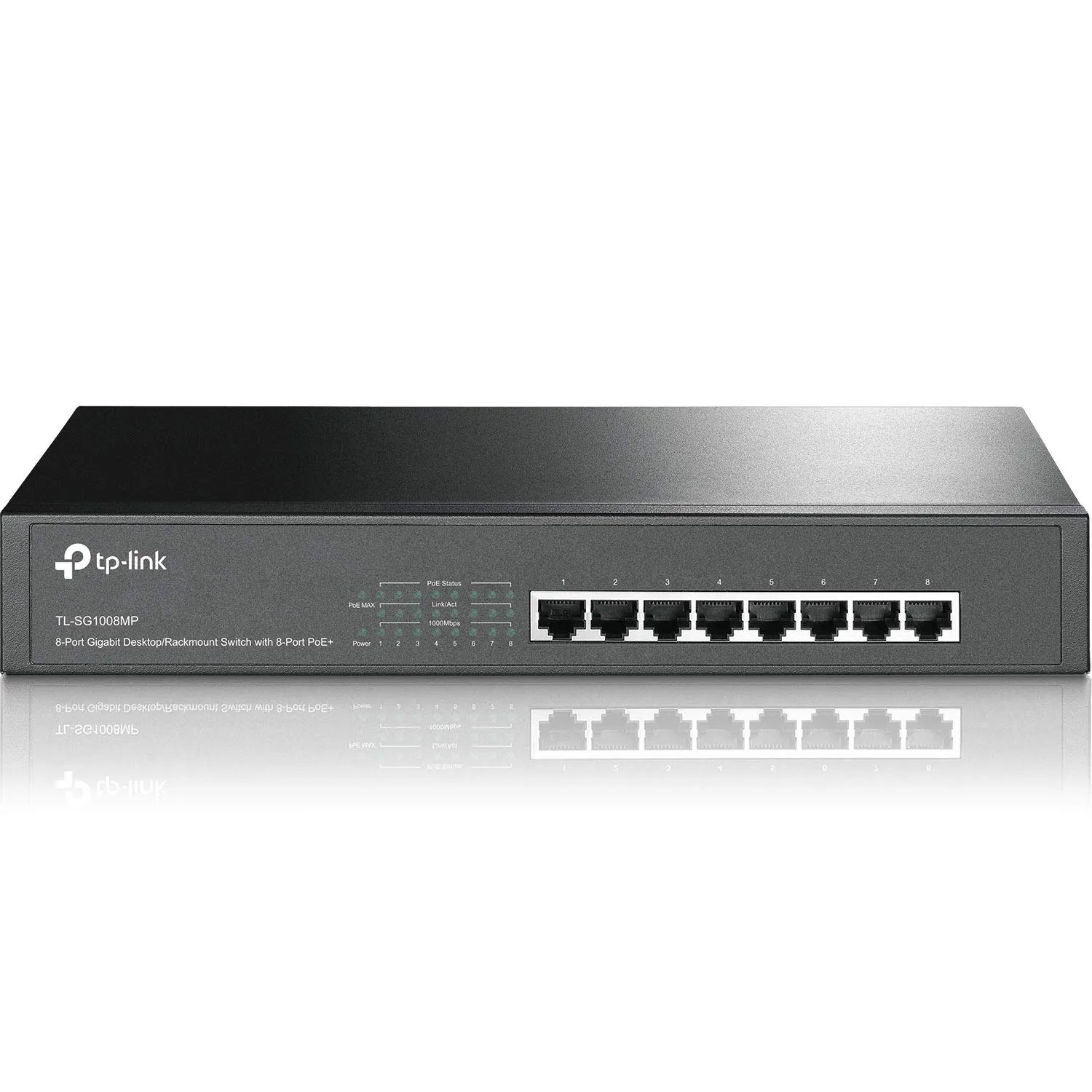 OMADA NETWORKS BY TP LINK TL-SG1008MP — 8-PORT GIGABIT DESKTOP/RACKMOUNT SWITCH WITH 8-PORT POE+ - TL-SG1008MP - DESKTOP
