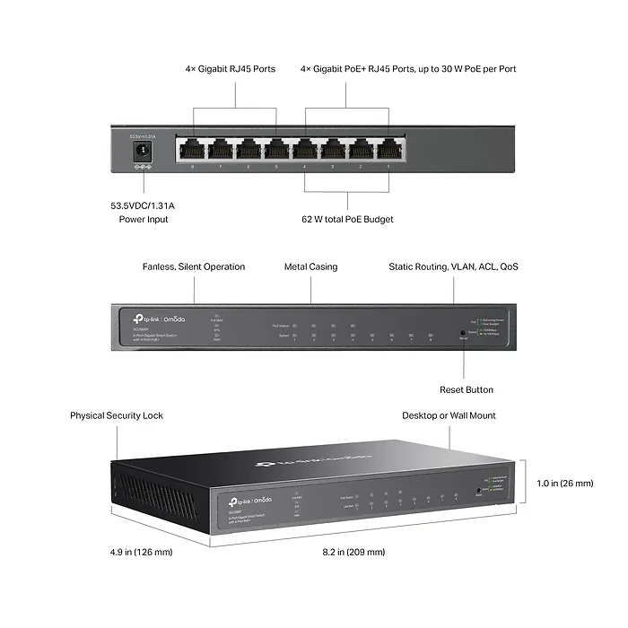 OMADA NETWORKS BY TP LINK-SG2008P
