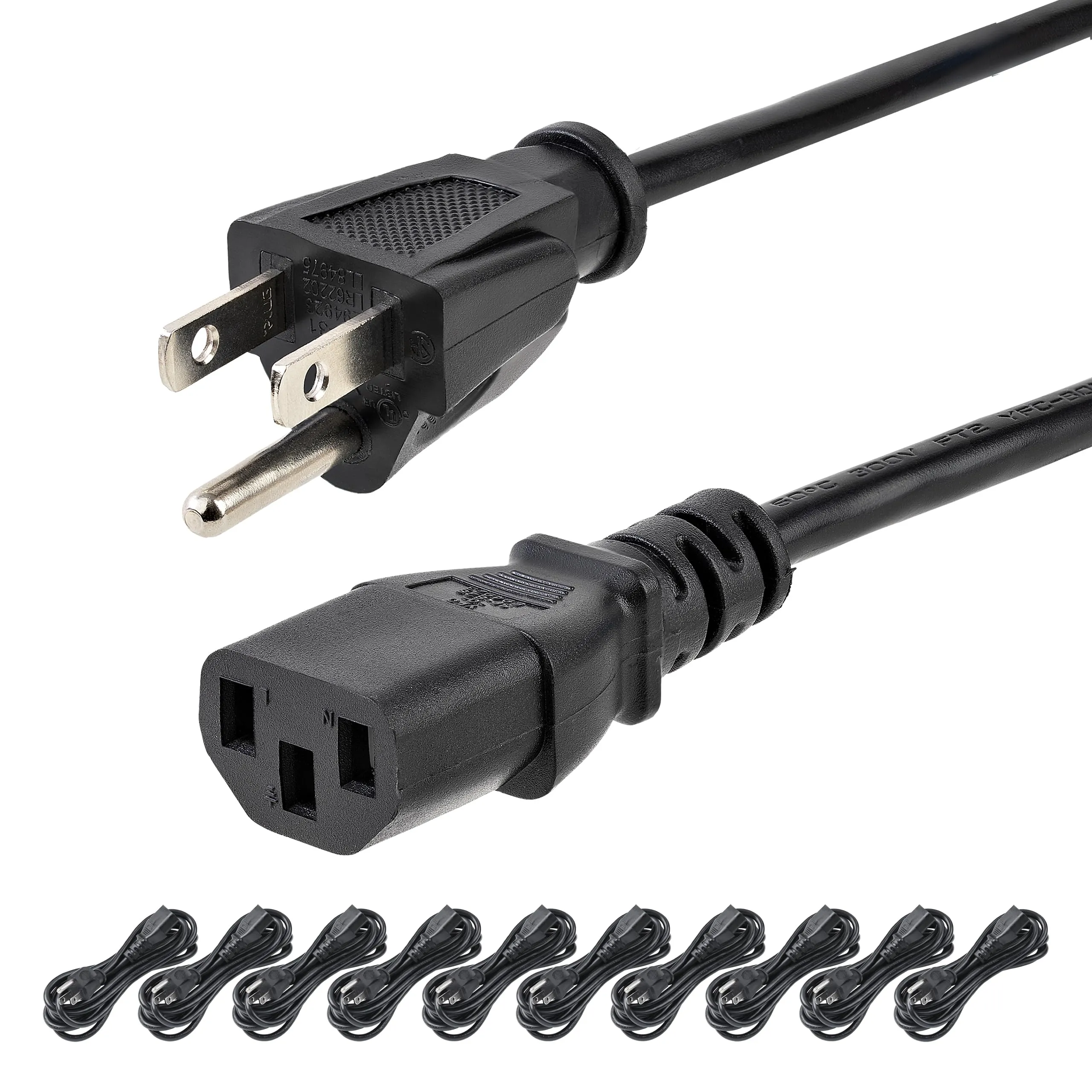 STARTECH PXT1011010PK — 10FT (3M) 18AWG FLEXIBLE COMPUTER POWER CORD W/ NEMA 5-15P AND IEC 60320 C13 CON