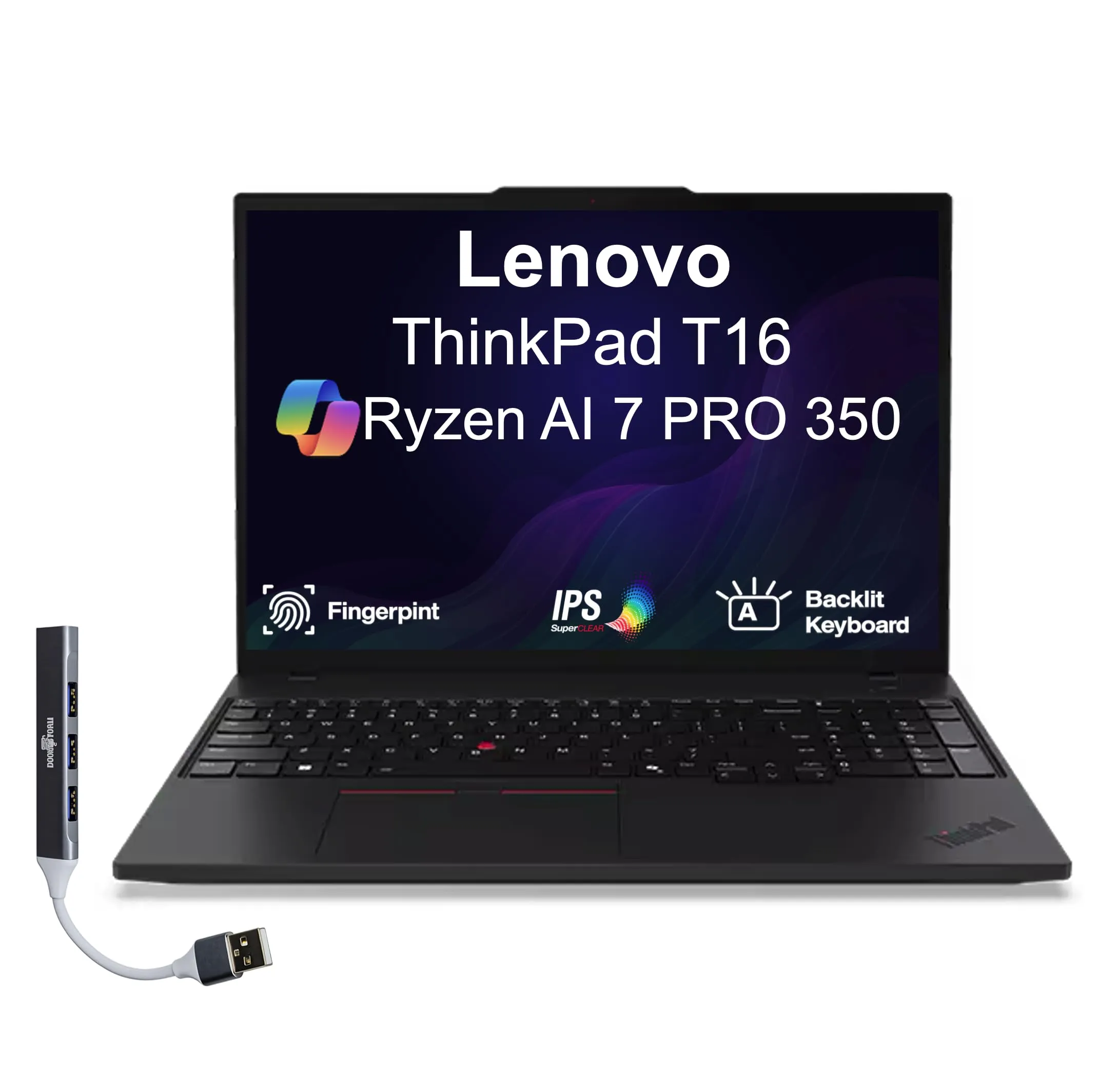 LENOVO 21QQS1D400/NO-OS — LENOVO THINKPAD T16 NOTEBOOK AMD RYZEN AI 7 (R7) PRO 350 16GB 512GB SSD WI-FI 7 BT 5.4 5.0MP WEBCAM INTEGRATED AMD RADEON 860M 16-INCH WUXGA (1920X1200) NO OS 1 YR COURIER OR CARRY-IN LENOVO WARRANTY