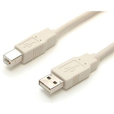STARTECH STC USBFAB6 — StarTech.com 6 ft Beige A to B USB Cable - M/M - 6 ft USB Data Transfer Cable for PC, Printer, Scanner, Hard Drive, Peripheral Device, External Hard Drive - First End: 1 x 4-pin USB 2.0 Type A - Male - Second End: 1 x 4-pin USB Type B - Male - 480 Mbit/s - Nickel Plated Connector - Beige - 1 Each