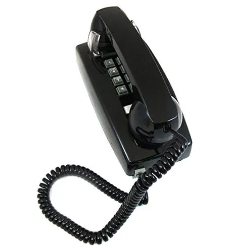 Cortelco 255400-VOE-20MD — 2554 Basic Single Line Wall Telephone with 9 Ft Handset Cord Electric Ringer Ringer Volume Control Hearing-Aid Compatible Globally Sourced Black