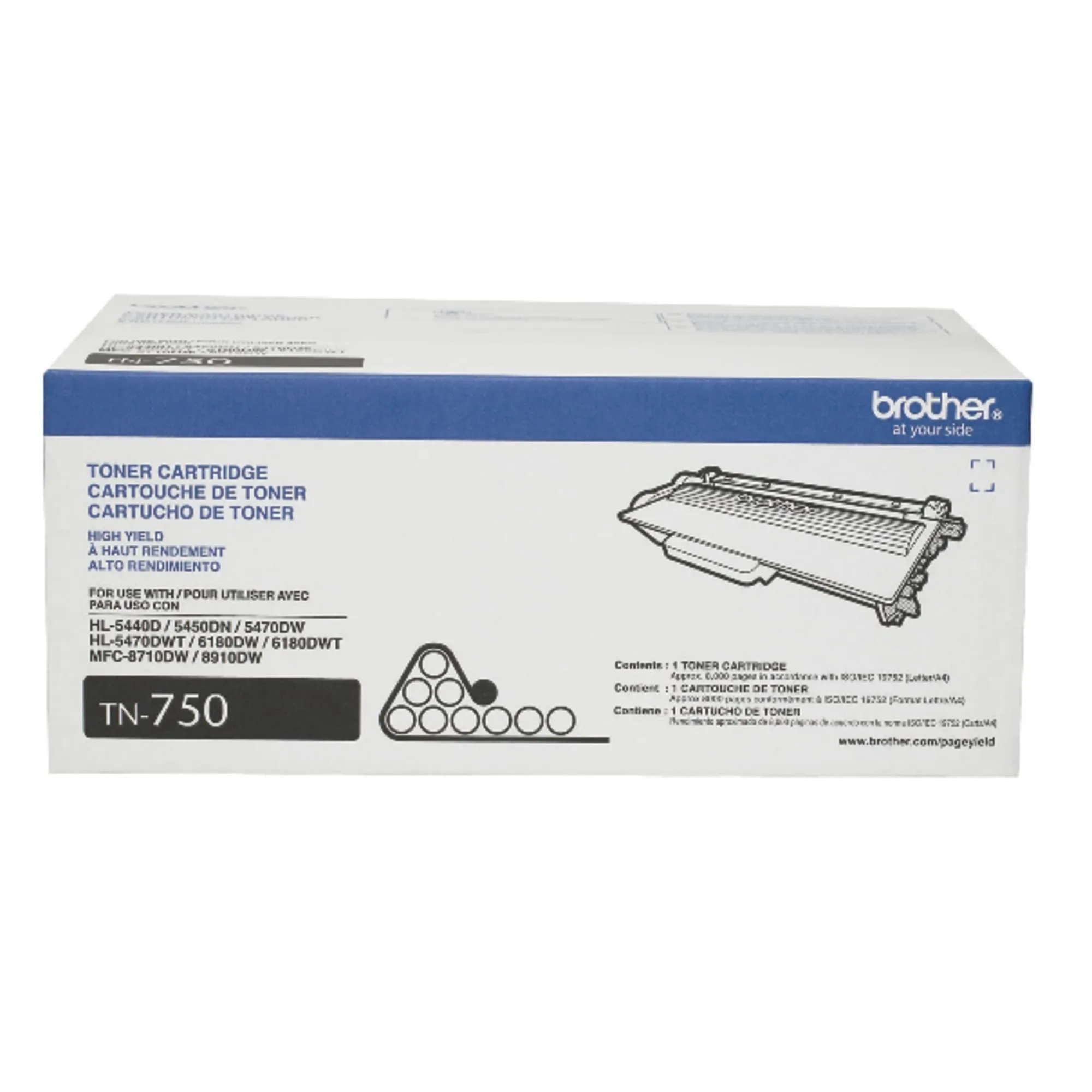 Brother BRT TN750 — Brother TN750 High Yield Laser Toner Cartridge - Black - 1 Each - 8000 Pages