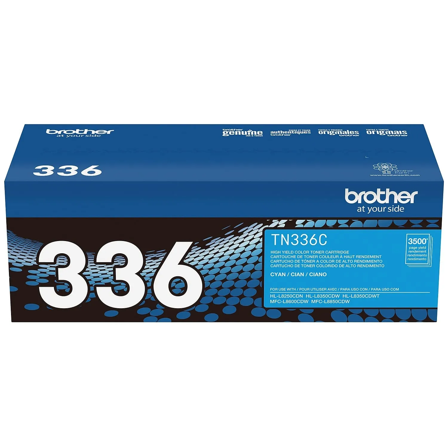 Brother BRTTN336C — Brother TN336C High Yield Laser Toner Cartridge - Cyan - 1 Each - 3500 Pages