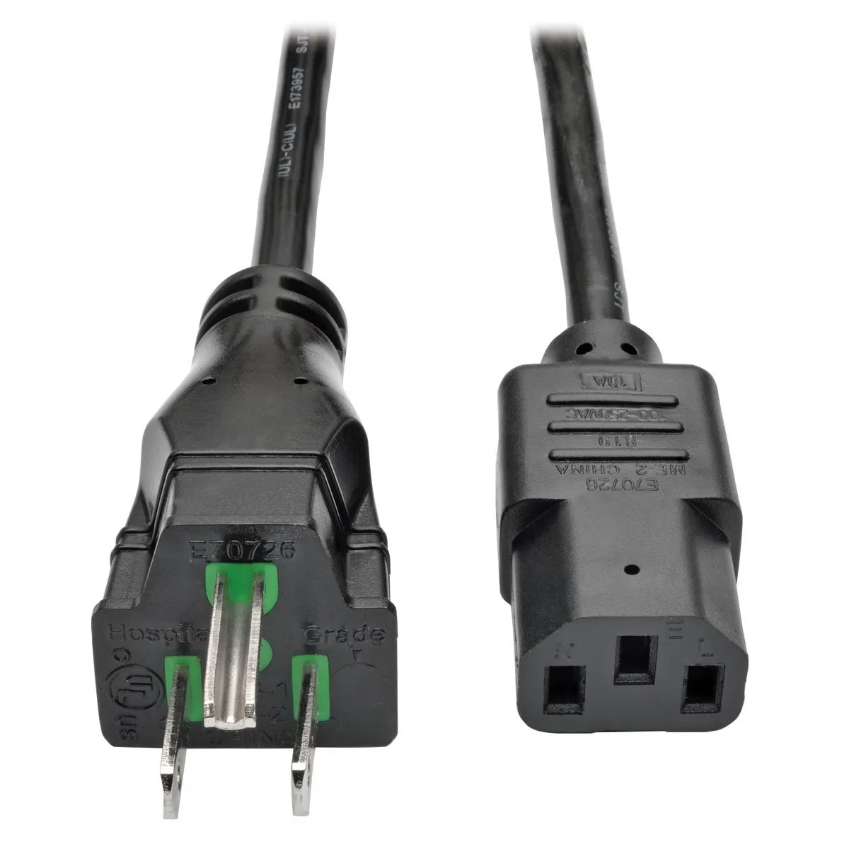 Eaton Tripplite P006-015-HG10 — Tripp Lite Hospital Medical Power Extension Cord 10A 18AWG 5-15P C13 15ft.