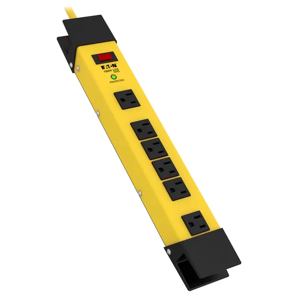 Eaton Tripplite TLM615SA — Tripp Lite, Surge Protector Strip, 6 Outlet, 9FT Cord, 1500 Joules, OSHA, Metal Housing