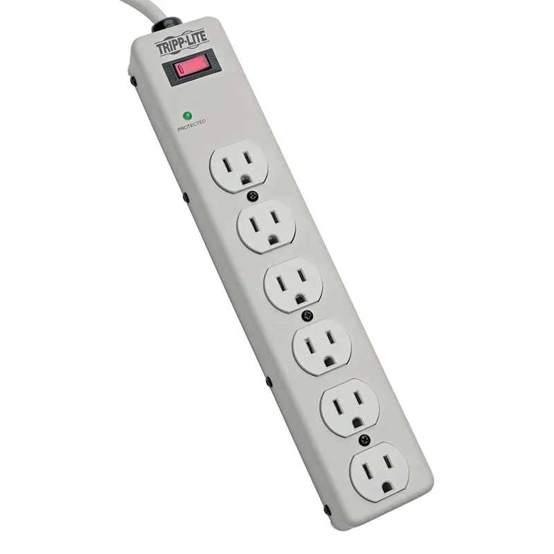 Eaton Tripplite TLM606HJ — Tripp Lite, Surge Protector Strip, 6 Outlet, 6FT Cord, 1340 Joules, Metal Housing