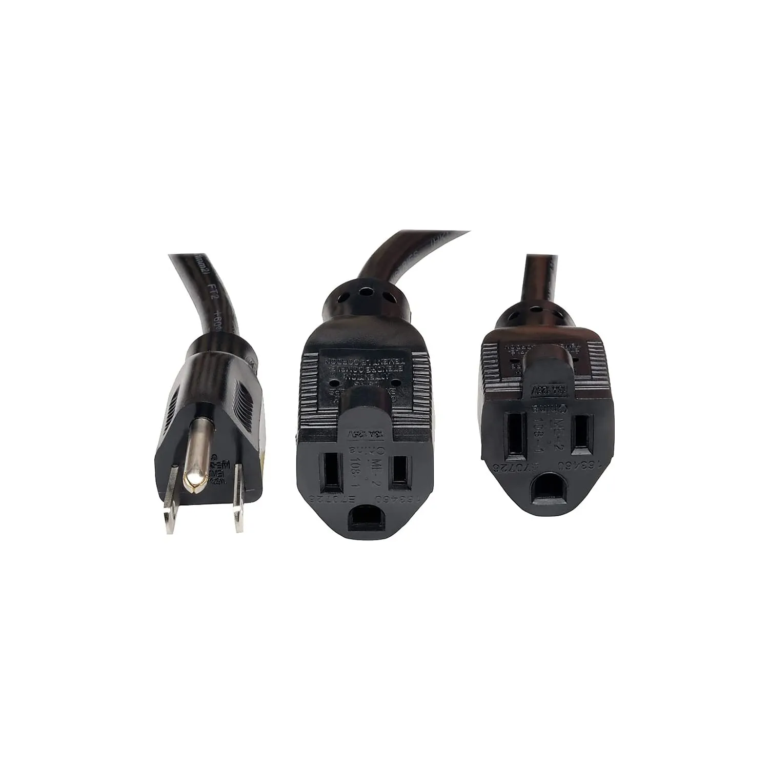 Eaton Tripplite P024-18N-13A-2R — Tripp Lite 18 Inch Power Splitter Cord 16AWG 13A 120V 5-15P to 2x 5-15R 18in. in. in. in.