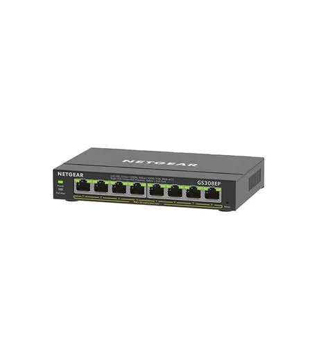 NETGEAR GS308EP-100NAS — NETGEAR 8-PORT GIGABIT ETHERNET POE+ SMART MANAGED PLUS SWITCH