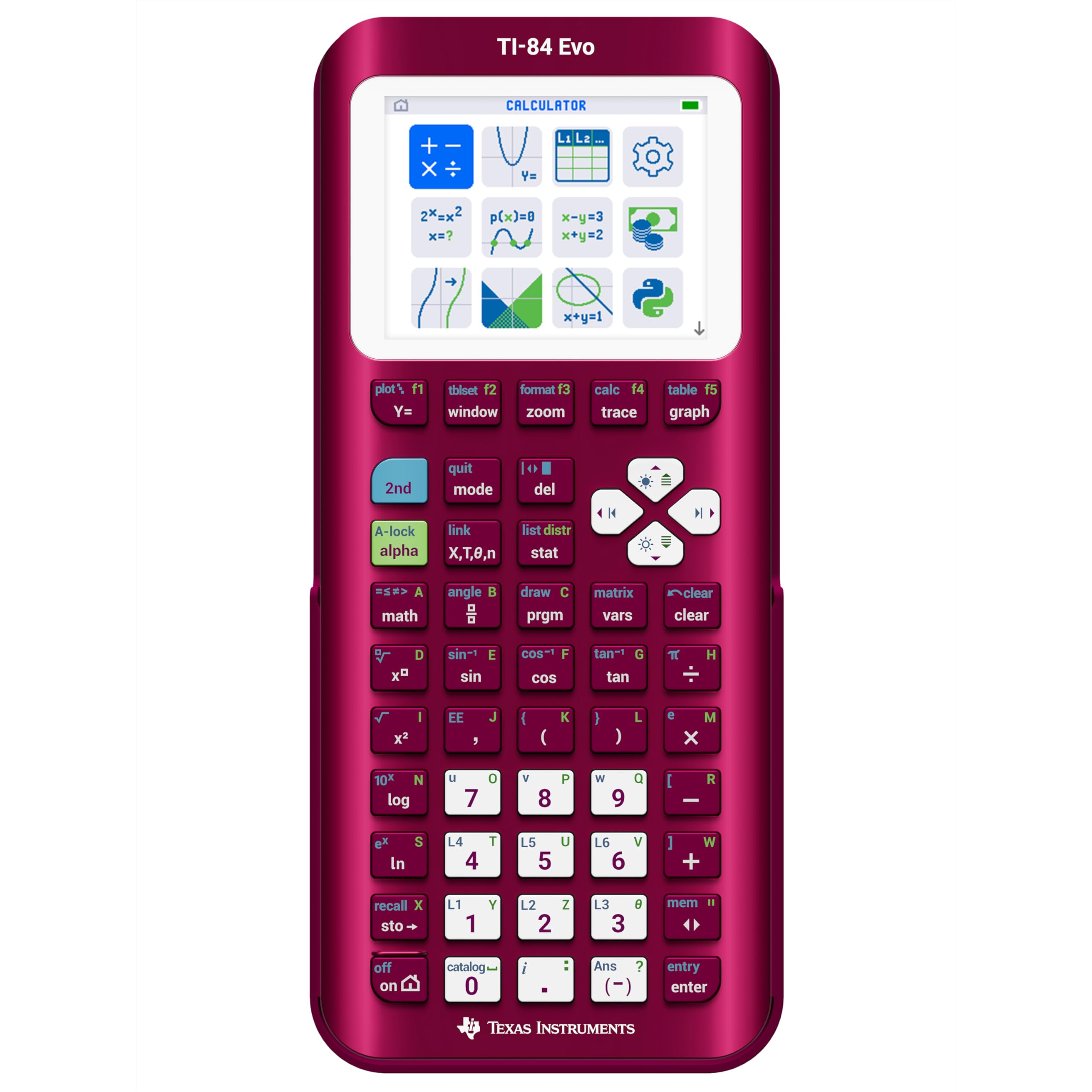 Texas Instruments 84EVO/FC/1L1/A8 — TI84 Evo Raspberry Metallic