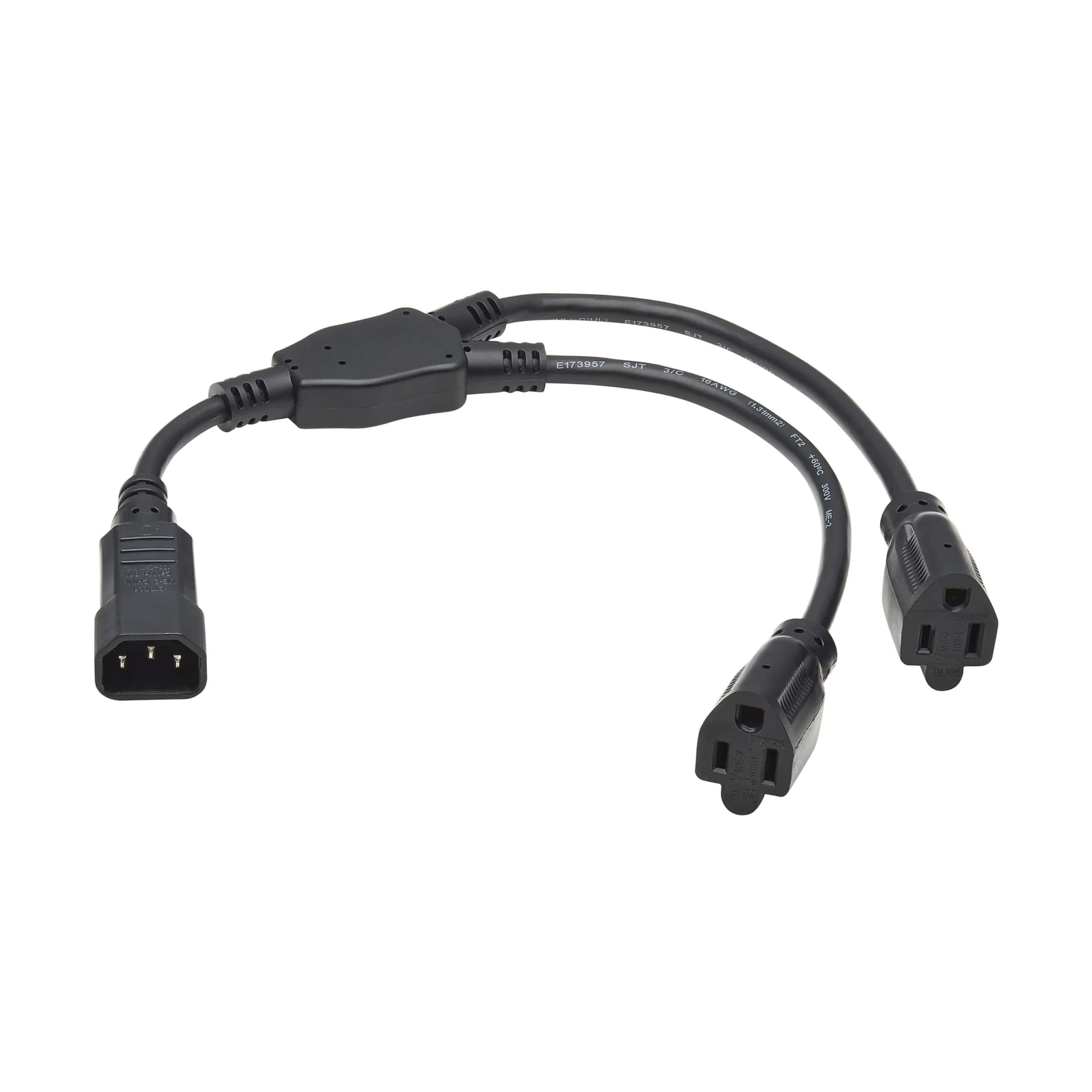Eaton Tripplite P002-18N-2R — EATON TRIPP LITE SERIES POWER CORD Y SPLITTER, C14 TO 2X NEMA 5-15R - 13A, 125V,