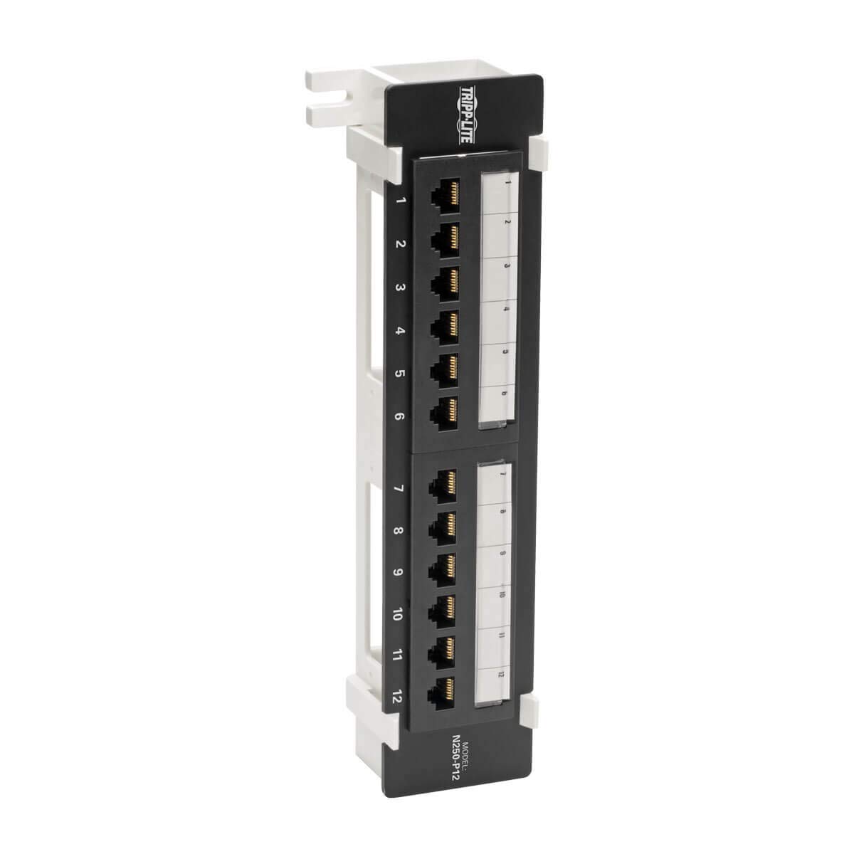 Eaton Tripplite N250-P12 — Tripp Lite Cat6 Wall-Mount PoE Patch Panel 12-Port 110/Krone 568A/B RJ45