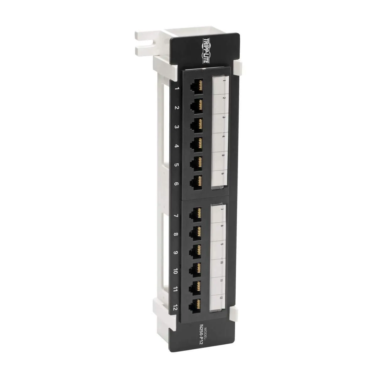 Eaton Tripplite N250-P12 — Tripp Lite Cat6 Wall-Mount PoE Patch Panel 12-Port 110/Krone 568A/B RJ45