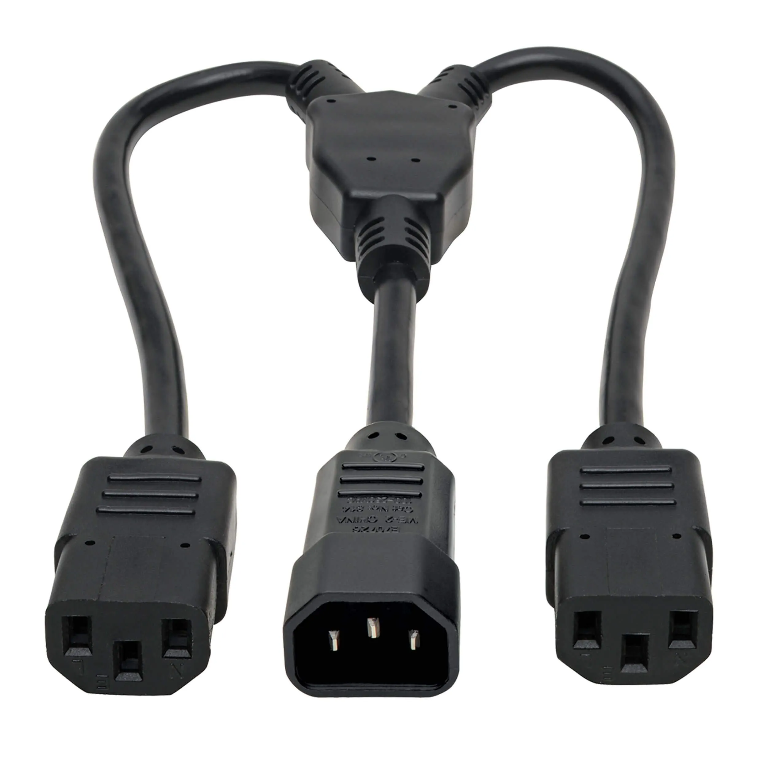 Eaton Tripplite P004-18N-2C13 — Tripp Lite C14 to C13 Splitter PDU Style C14 Male to 2x C13 Female 10A 18in