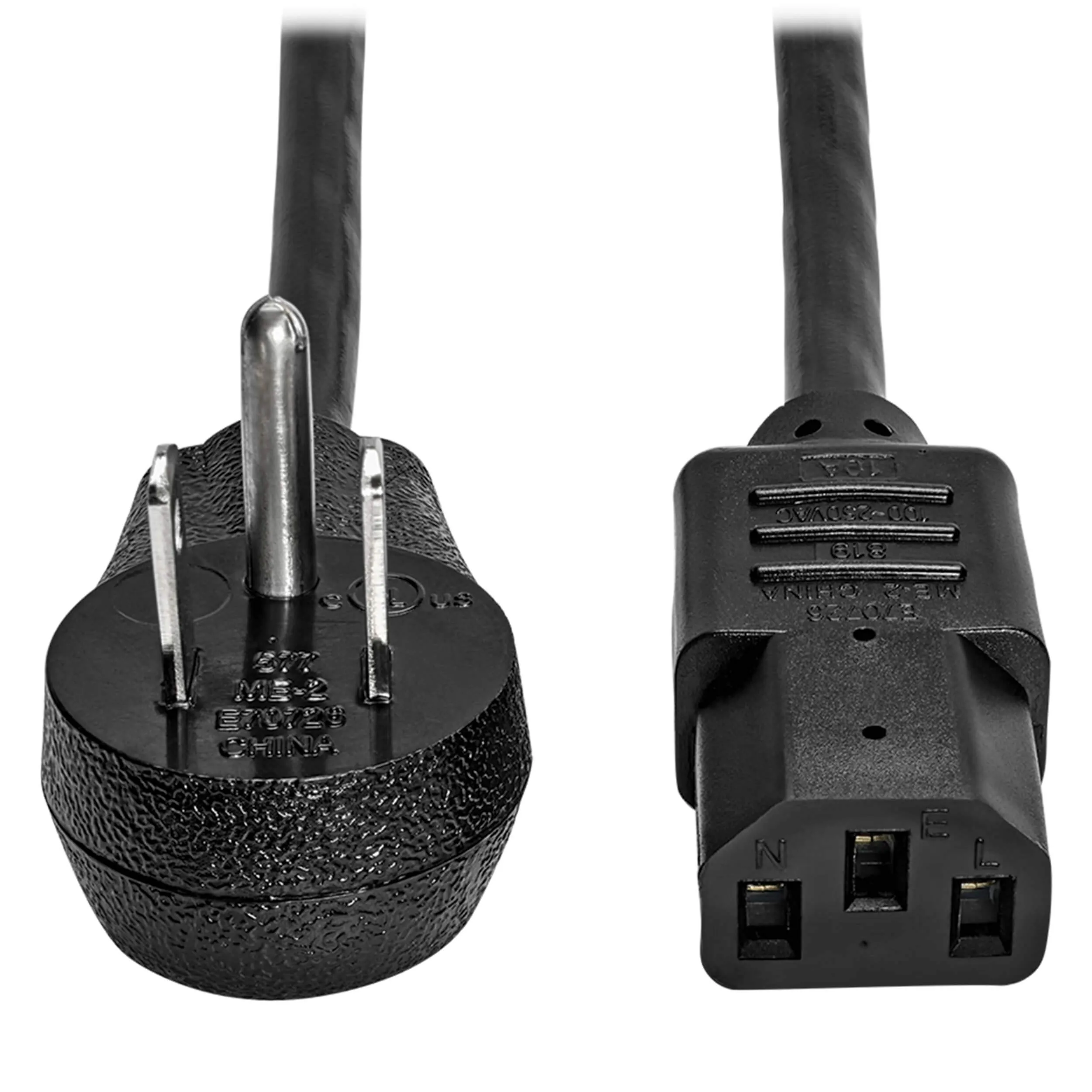 Eaton Tripplite P006-015-15D — Tripp Lite Computer Power Cord Right-Angle 5-15P to C13 10A 125V 18AWG 15ft