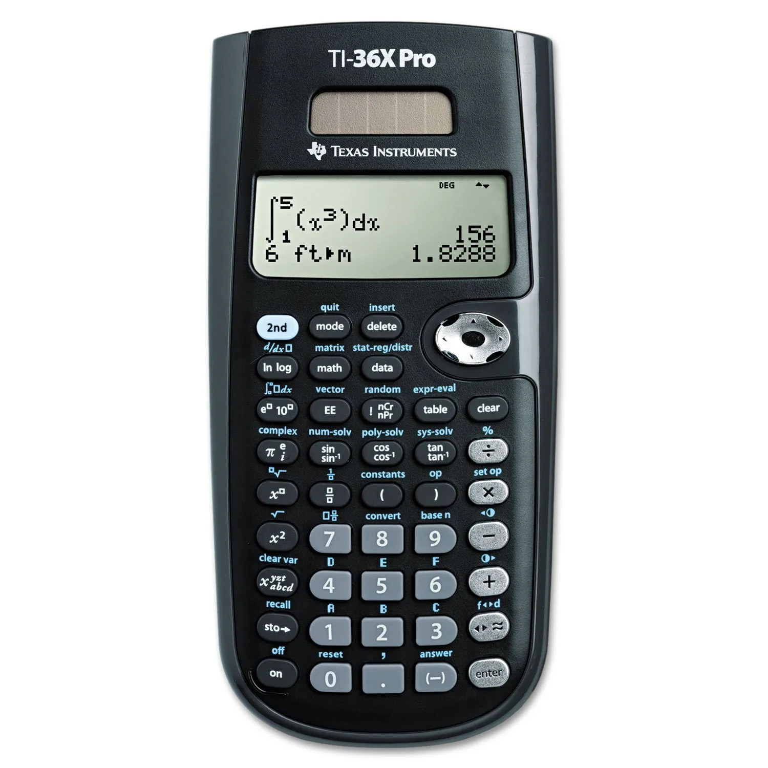 Texas Instruments TEX TI36XPRO — Texas Instruments TI-36X Pro Scientific Calculator - 4 Line(s) - 16 Digits - LCD - Battery/Solar Powered - 0.7" Height x 3.3" Width x 7.2" Depth - Black - 1 Each