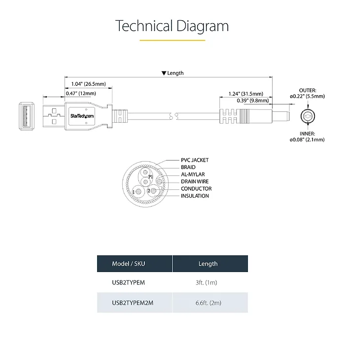 STARTECH-USB2TYPEM2M