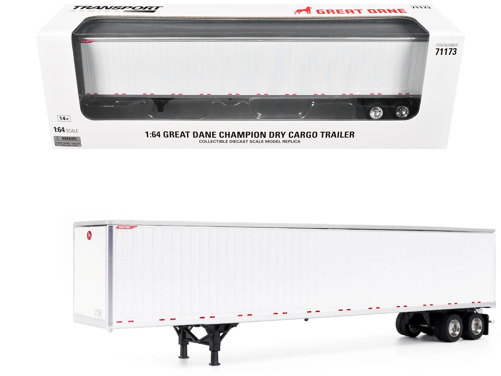 Diecast Masters 71173 — Great Dane Champion 53ft Dry Cargo Trailer White "Transport Series" 1/64 Diecast Model by Diecast Masters
