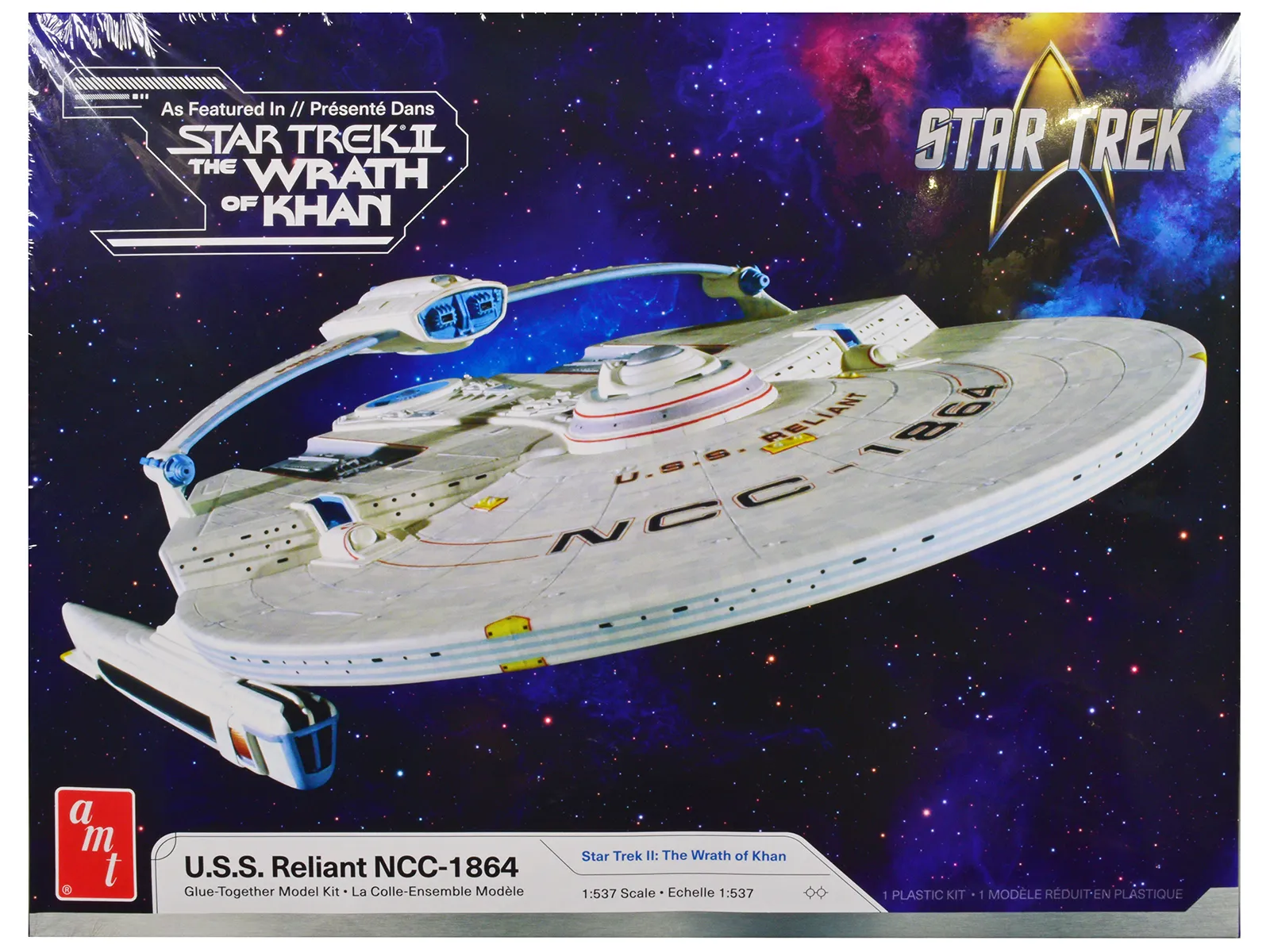 AMT AMT1457M — Skill 2 Model Kit U.S.S. Reliant NCC-1864 Space Craft "Star Trek II: The Wrath of Khan" (1982) Movie 1/537 Scale Model by AMT