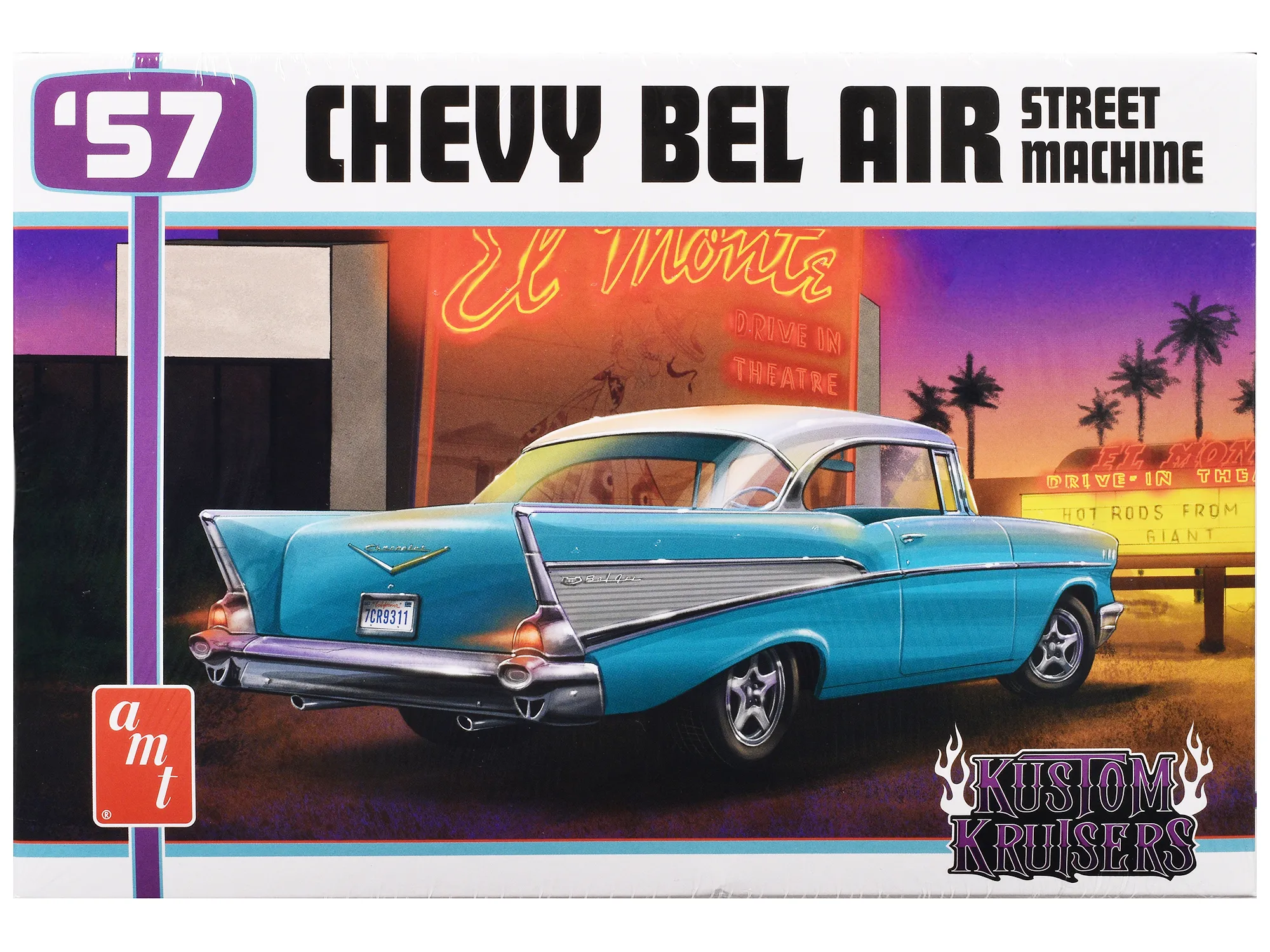 AMT AMT1460M — Skill 2 Model Kit 1957 Chevrolet Bel Air Street Machine "Kustom Kruisers" 1/25 Scale Model by AMT