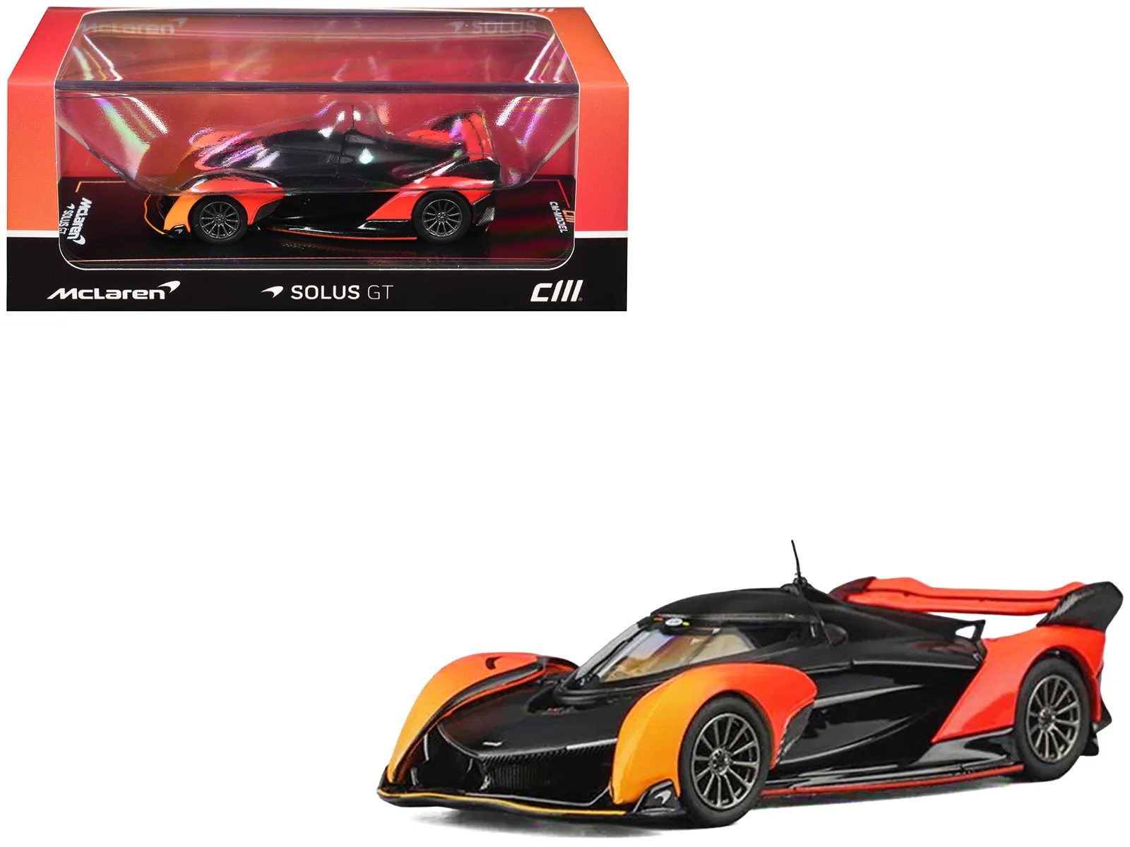 CM Models CM64-SOLUSGT-06 — McLaren Solus GT Orange Gradient and Matt Black 1/64 Diecast Model Car by CM Models