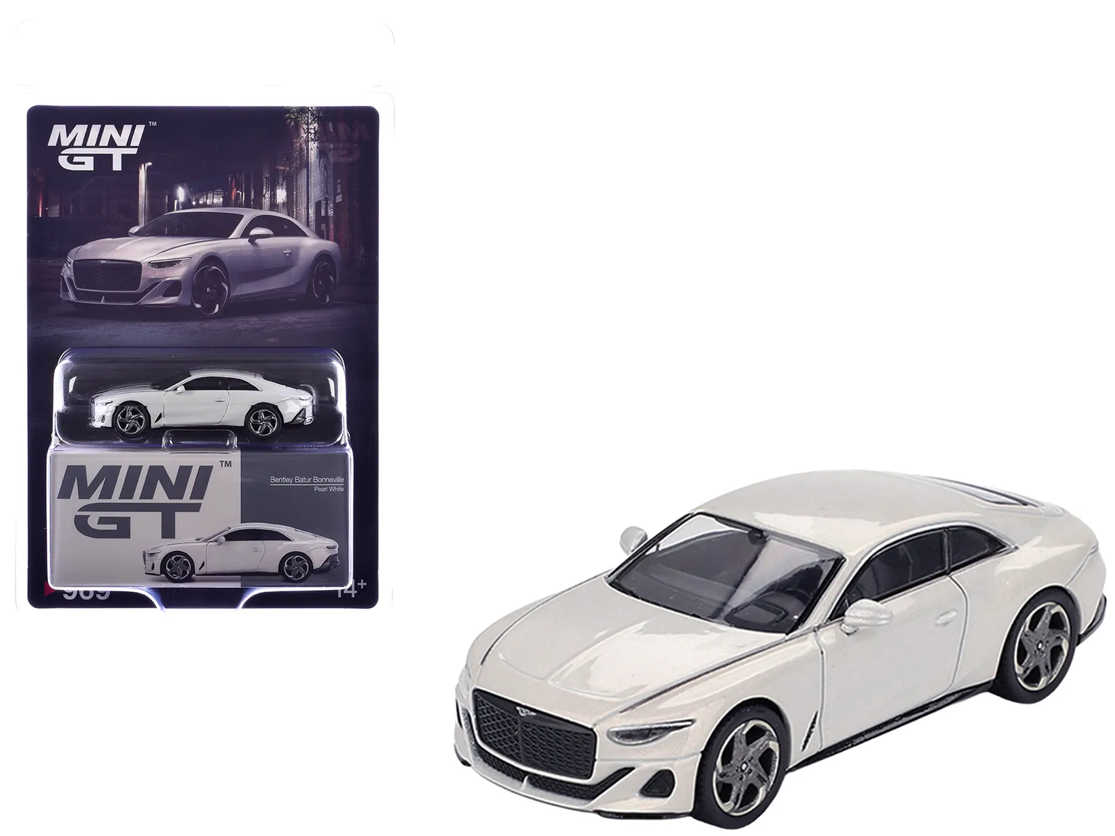 Mini GT MGT00969 — Bentley Batur Bonneville Pearl White Metallic Limited Edition 1/64 Die Cast Model Car by Mini GT
