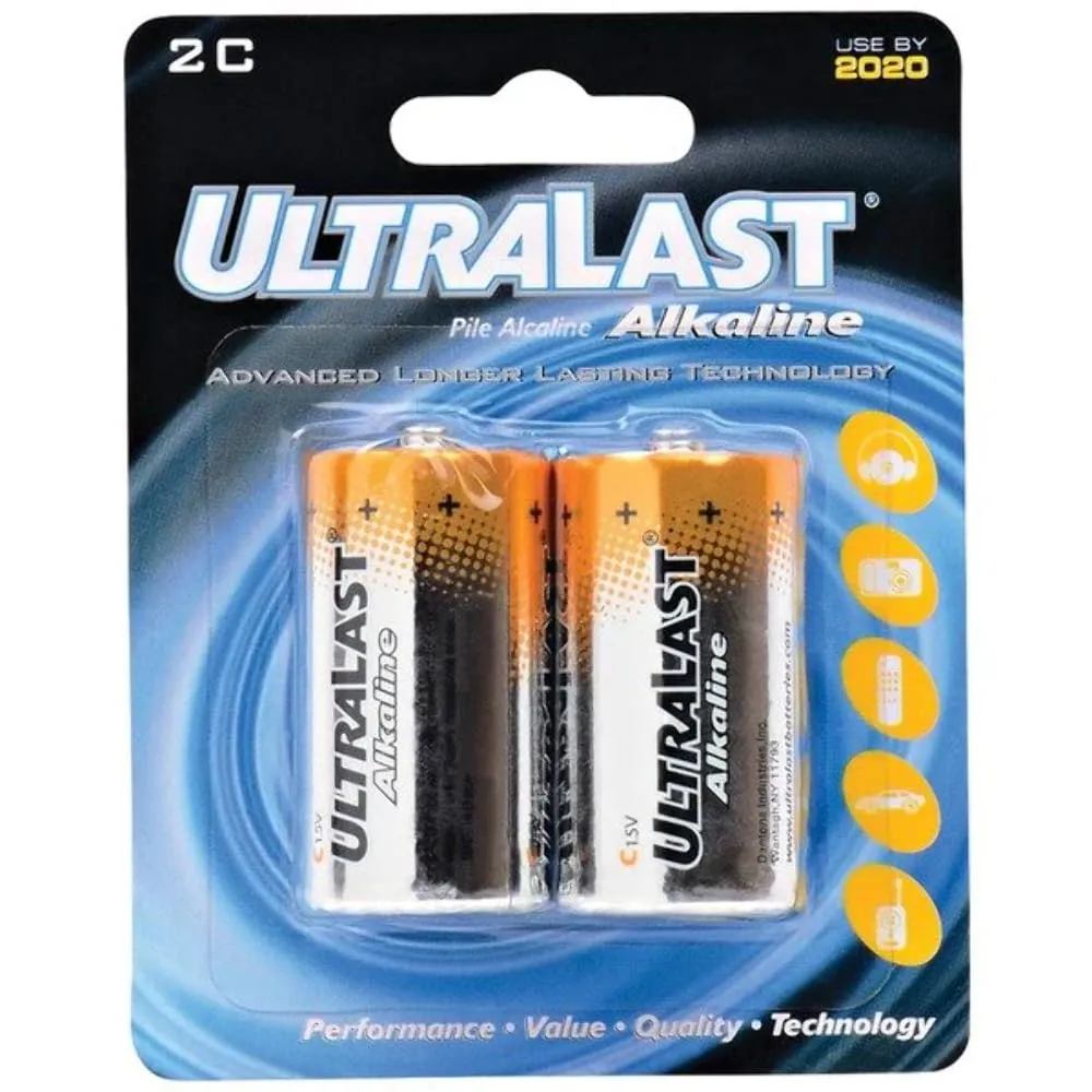 ULTRALAST ULA2C — 2PK 1.5V C BATTERY
