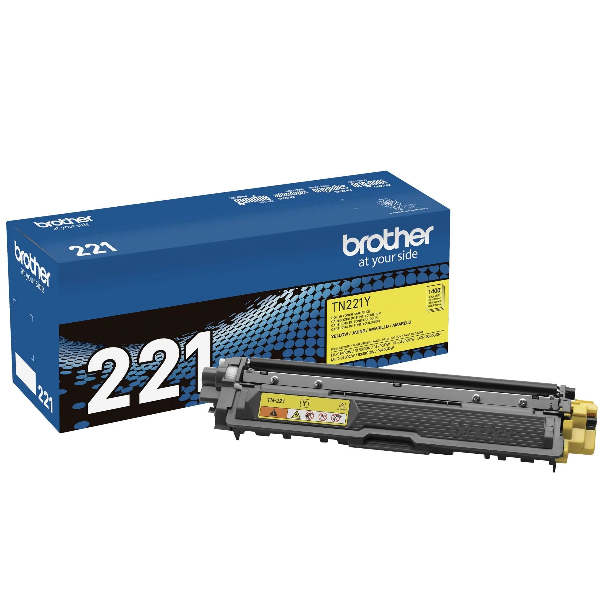 Brother BRTTN221Y — Brother TN221Y Standard Yield Laser Toner Cartridge - Yellow - 1 Each - 1400 Pages