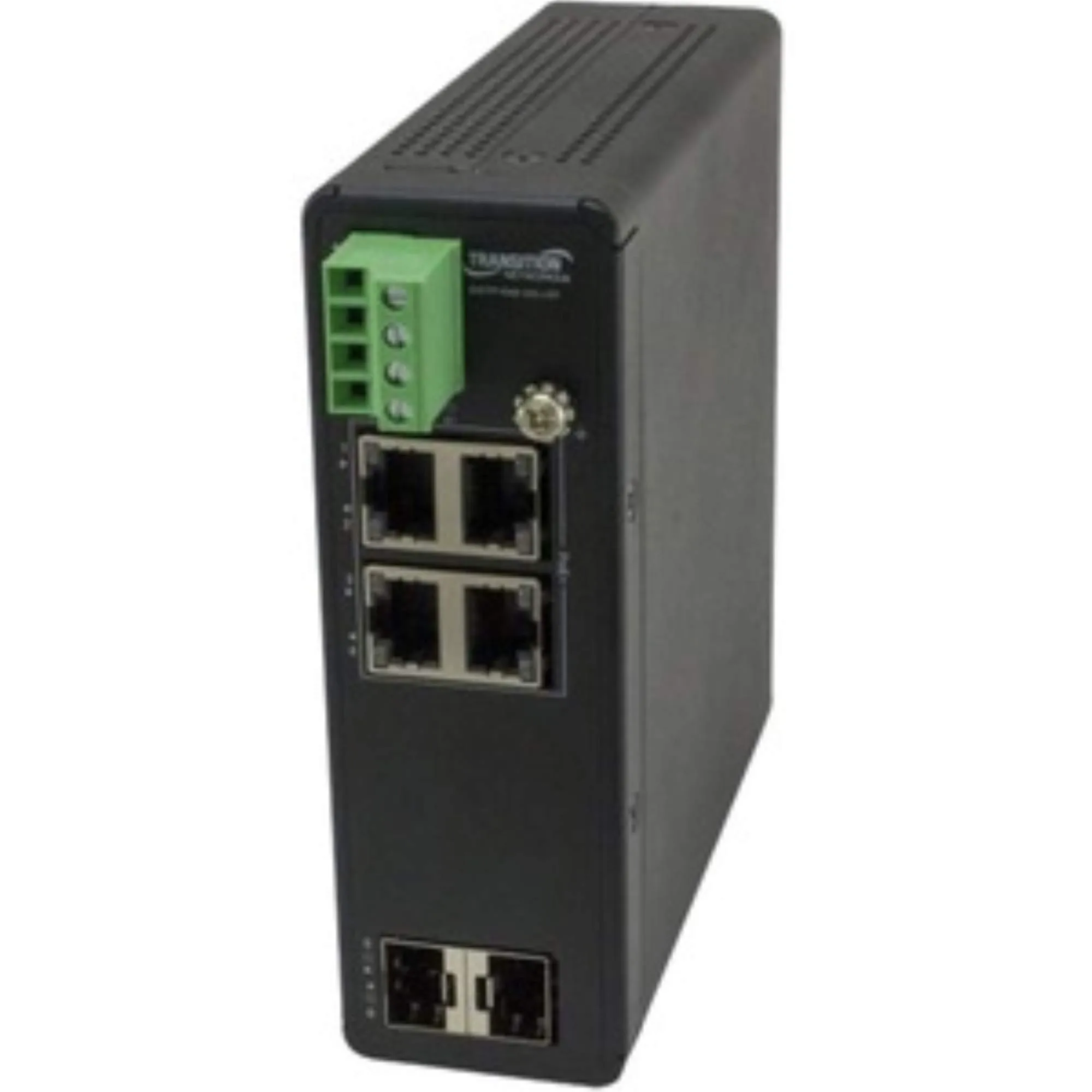 Transition Networks SISTP1040-342-LRT — HARDENED UNMANAGED SWITCH, 4-PORT GE POE+, 2 SFP, 120W POE, 54VDC, - 40 - 75C