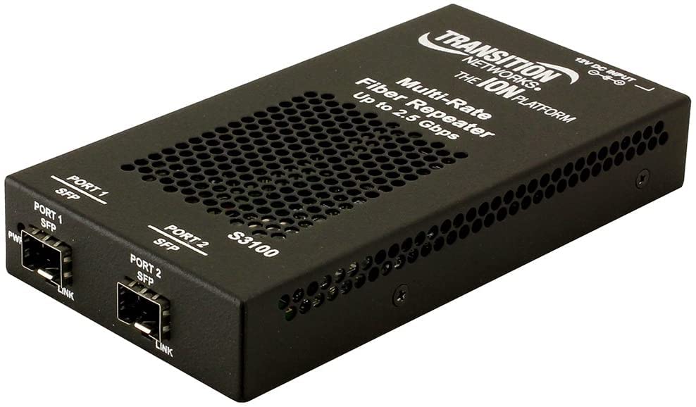 Transition Networks S3100-4040-NA — MULTI-RATE FIBER TO FIBER REPEATER -NA POWER SUPPLY