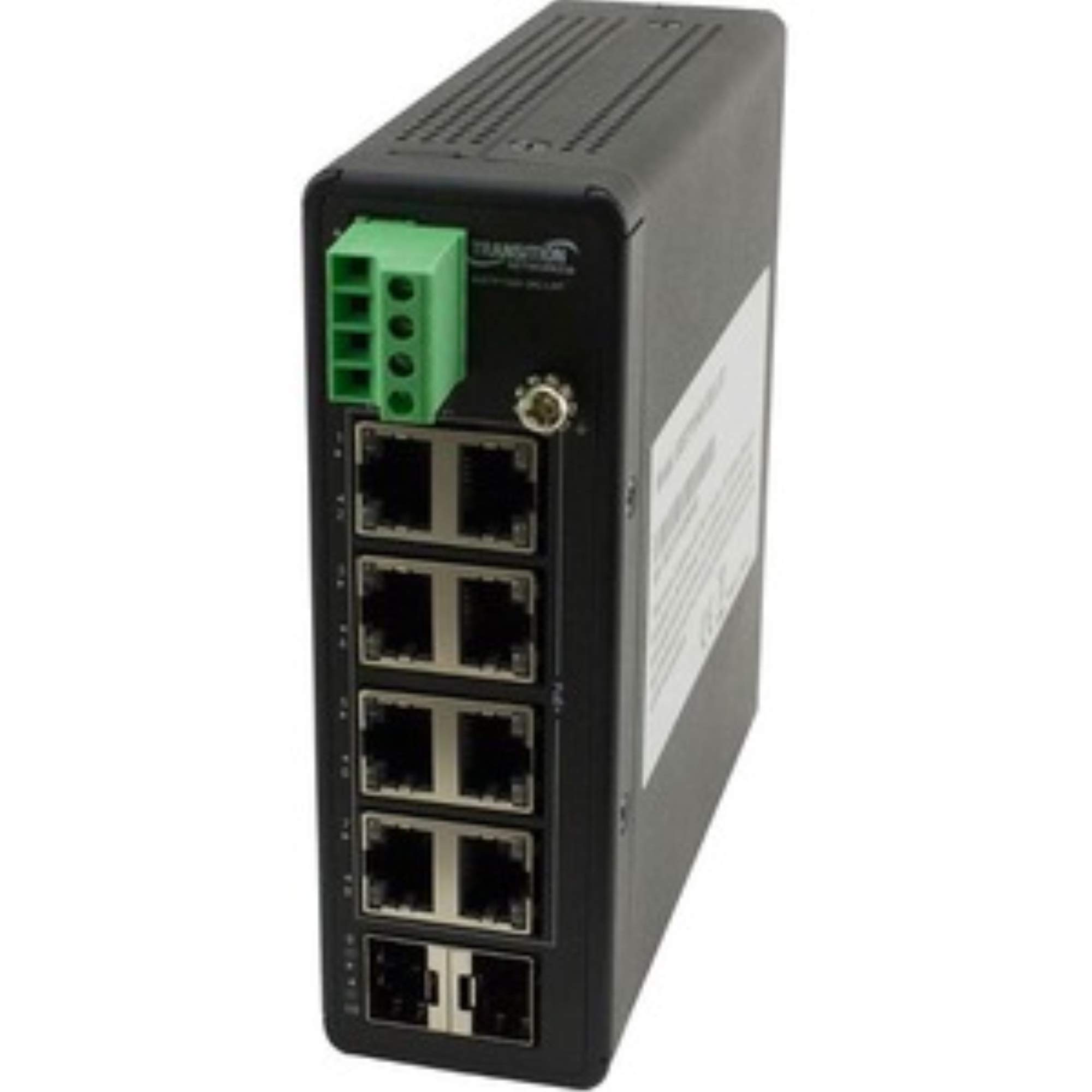 Transition Networks SISTP1040-382-LRT — HARDENED UNMANAGED SWITCH, 8-PORT GE POE+, 2 SFP, 240W POE, 54VDC, - 40 - 75C