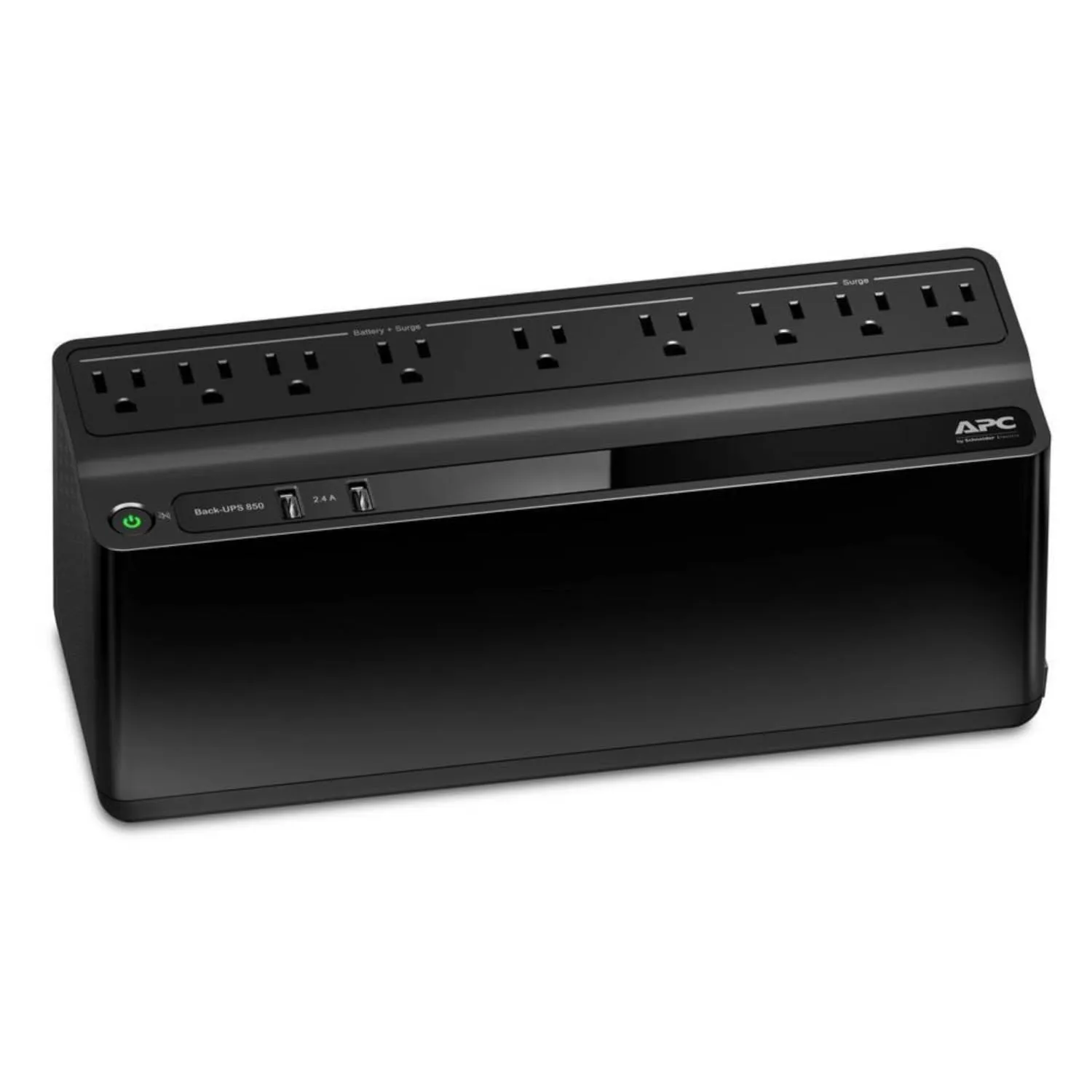 APC - Schneider Electric APW BE850G2 — APC Back-UPS 850VA, 120V, 2 USB charging ports, 9 NEMA outlets (3 surge) | SKU UPS-BE850G