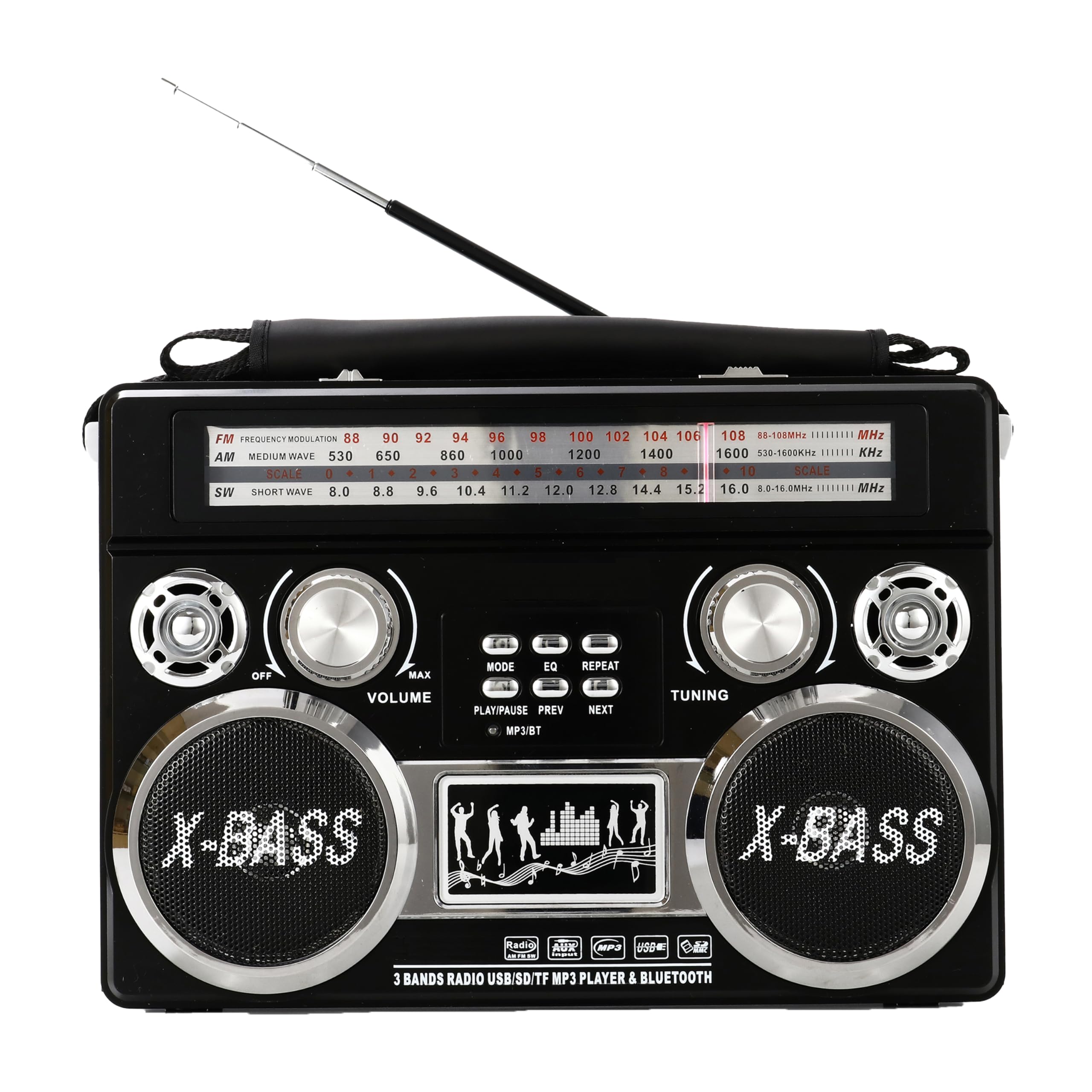 Supersonic SC-1097BT- BLACK — 3BD BK/BT/PRBL/FSLHLT RD