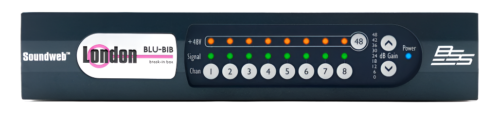 BSS BLU-BIB — Break-In Box W/ Blu Link 8 Channel Analog Switchable Phantom Power Per Channel (Half Rack Width)