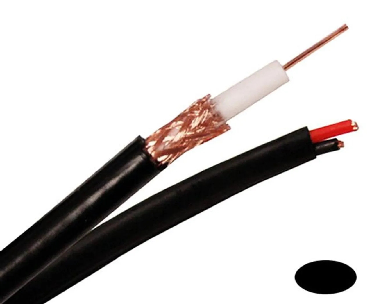 Wavenet RG59-2-CCS — RG59 w/18-2 Siamese cable Copper braid and copper clad steel 20 gauge center 500 ft feeder Box