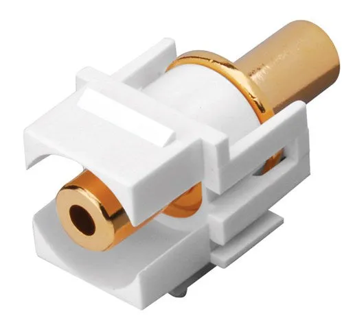 Vanco International 820489 — 3.5mm Keystone Inserts- 3.5mm Jack To 3.5mm Jack White