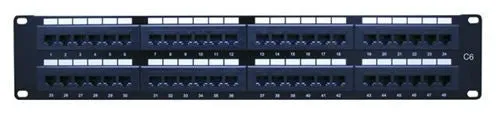 Vanco International 820668 — Cat6 Patch Panels 48 Port 2 Rack Space Unit