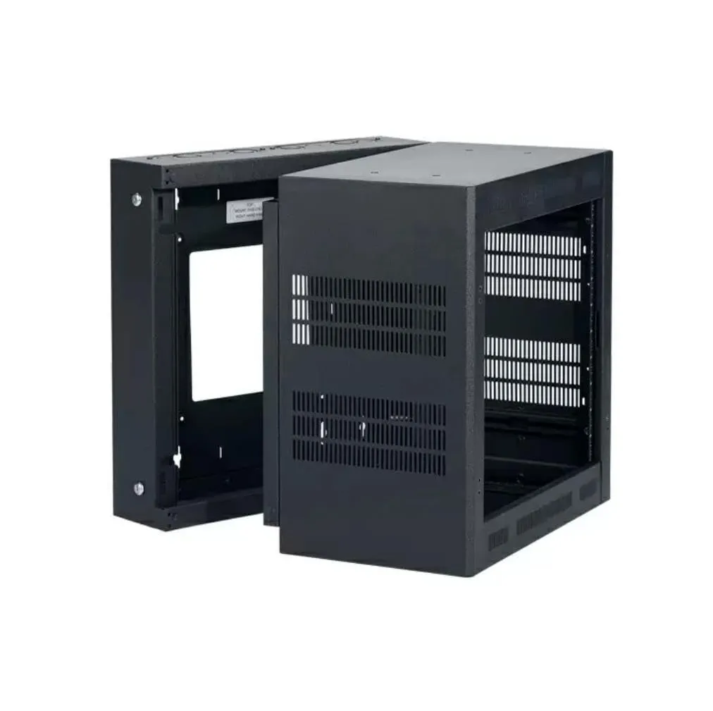 LOWELL MANUFACTURING LWR-1019 — Rack-Sectional Wall Mount-10u, 19in Deep, 1pr Adj Rails, Blk