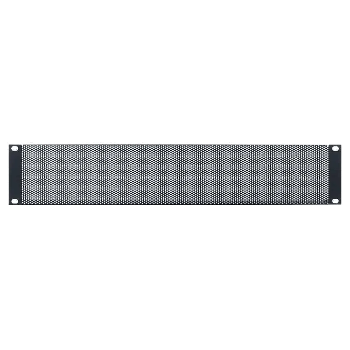 LOWELL MANUFACTURING SVP-2 — Rack Panel-Vented-2u, 18ga Flanged Perforated Steel, Blk