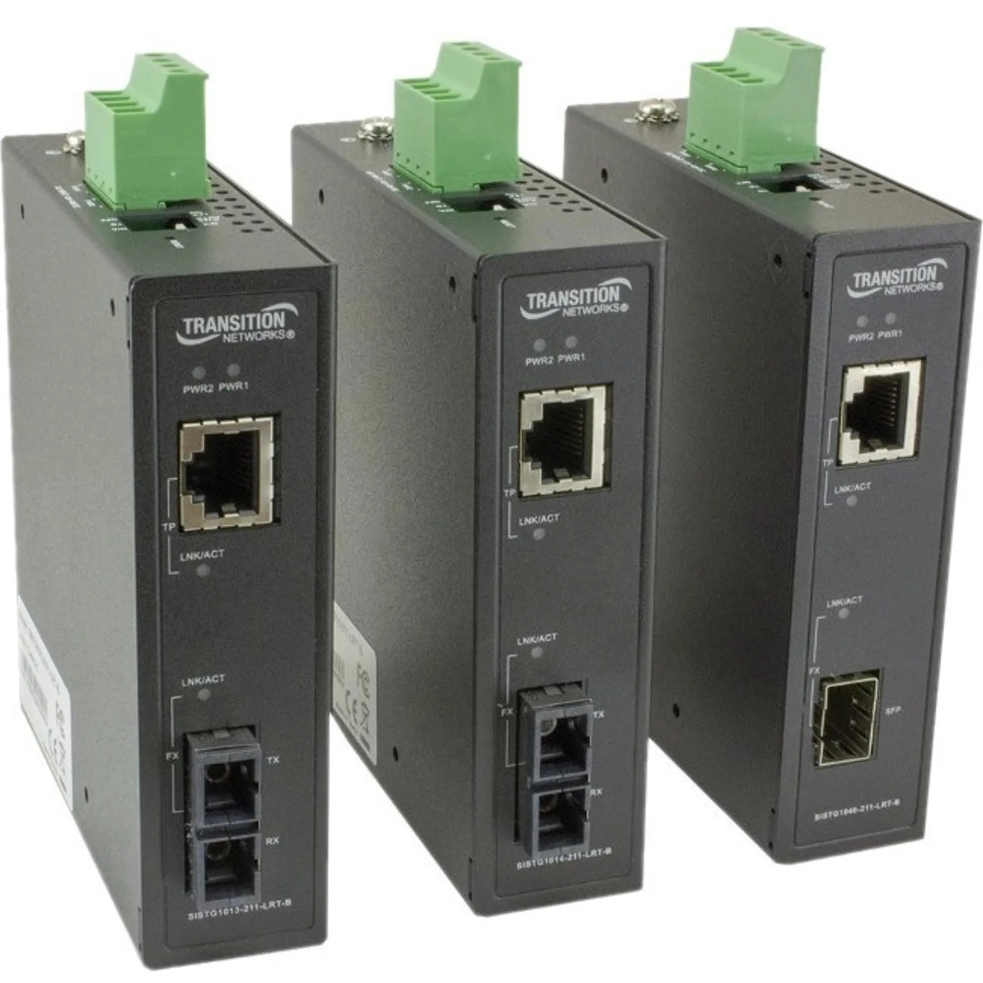 Transition Networks SISTG1040-211-LRT-B — IND MEDIA CONVERTER, 10/100/1000BASE-T TO 100/1000BASE-X, SFP, EXT TEMP