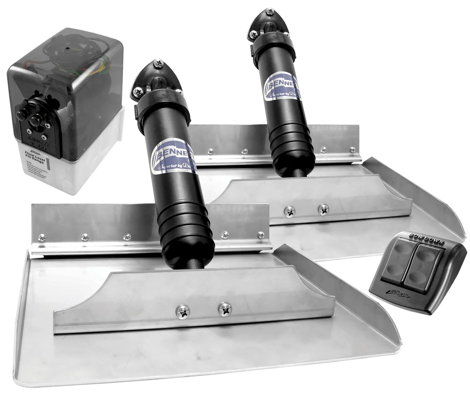 Bennett Marine 1212E — Bennett Trim Tab Kit 12" x 12" w/Euro Rocker Switch