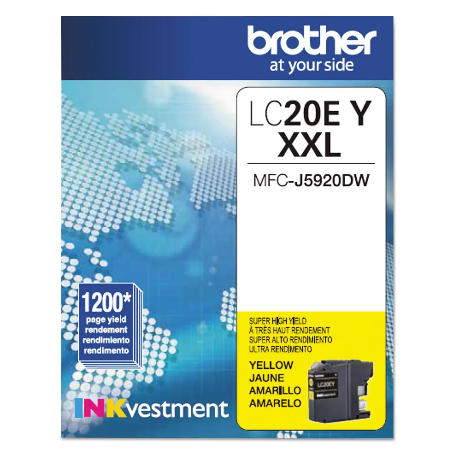Brother BRT LC20EY — Brother Super High Yield XL Yellow Ink Cartridge (1200 Yield)