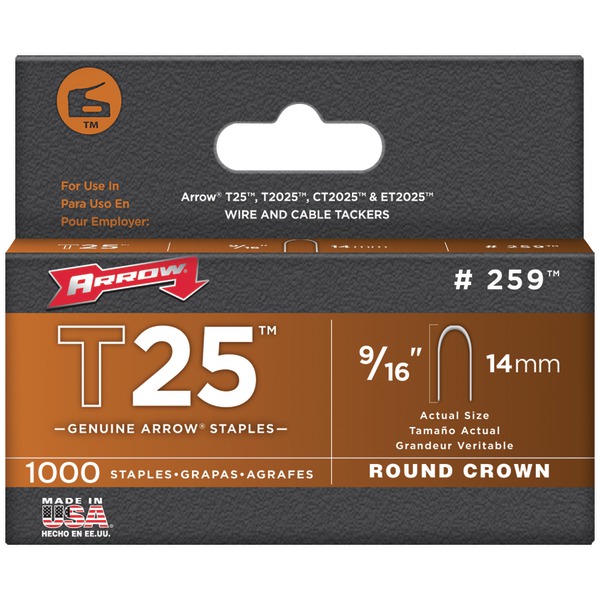 ARROW 198-9/16 — T-25 Staples 9/16in. in. 1000 per box ***Call For Current Pricing***